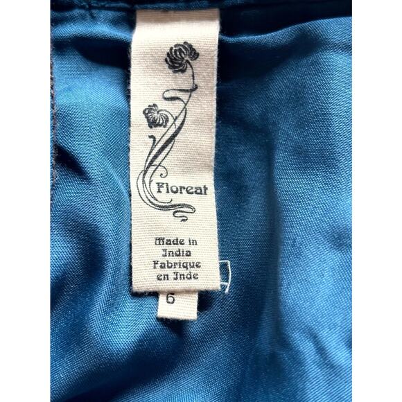 Vtg Anthropologie 6 Floreat Wool Pencil Skirt Bird Embroidered Dark Academia - Picture 11 of 13